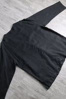 collar less black linen shirt jacket