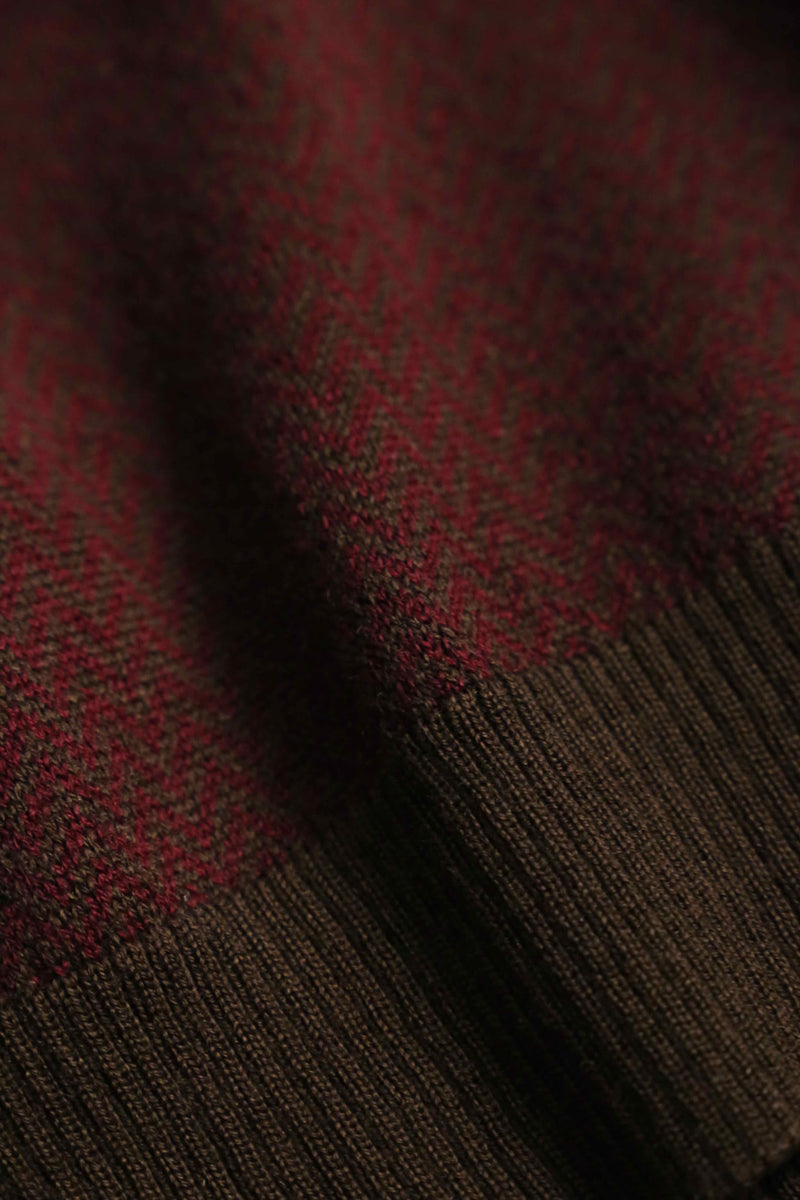 1990s Neiman Marcus herringbone pattern Vneck knit