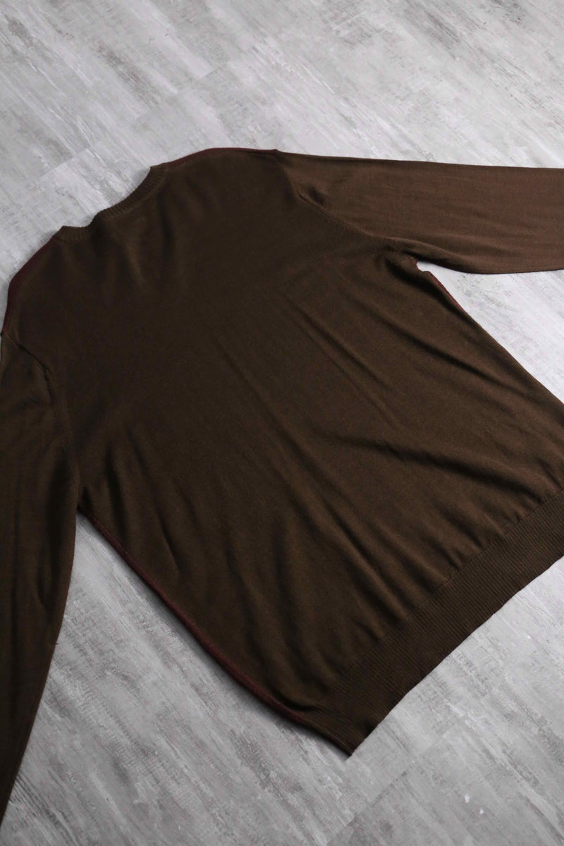 1990s Neiman Marcus herringbone pattern Vneck knit