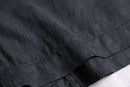 collar less black linen shirt jacket