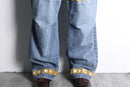 90's "MARITHÉ + FRANÇOIS GIRBAUD" mustard yellow velcro strap wide baggy shuttle denim pants