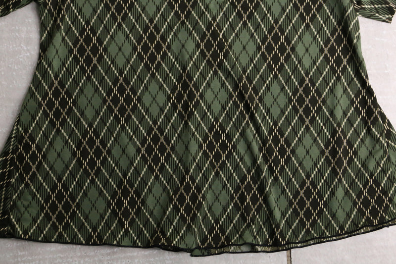 Green check pattern s/s shirt