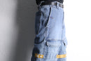 90's "MARITHÉ + FRANÇOIS GIRBAUD" mustard yellow velcro strap wide baggy shuttle denim pants