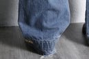 90's "MARITHÉ + FRANÇOIS GIRBAUD" mustard yellow velcro strap wide baggy shuttle denim pants