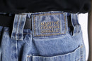 90's "MARITHÉ + FRANÇOIS GIRBAUD" mustard yellow velcro strap wide baggy shuttle denim pants