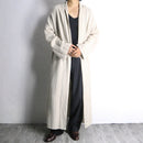 linen 100% shawl collar long gown coat