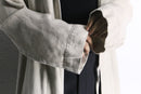 linen 100% shawl collar long gown coat