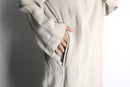 linen 100% shawl collar long gown coat
