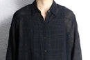 90's "chico's" black design sheer shirt