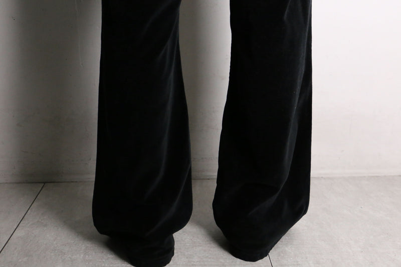 black velour flare pants