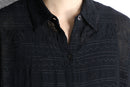 90's "chico's" black design sheer shirt