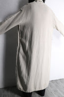 linen 100% shawl collar long gown coat