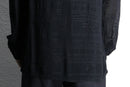 90's "chico's" black design sheer shirt
