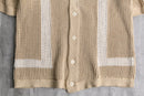 beige cotton low gauge H/S knit shirt