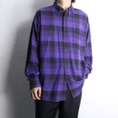 90's "GAP" purple check BD flannel shirt
