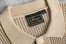 beige cotton low gauge H/S knit shirt