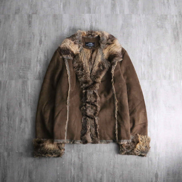 1990-00s faux fur mouton jacket