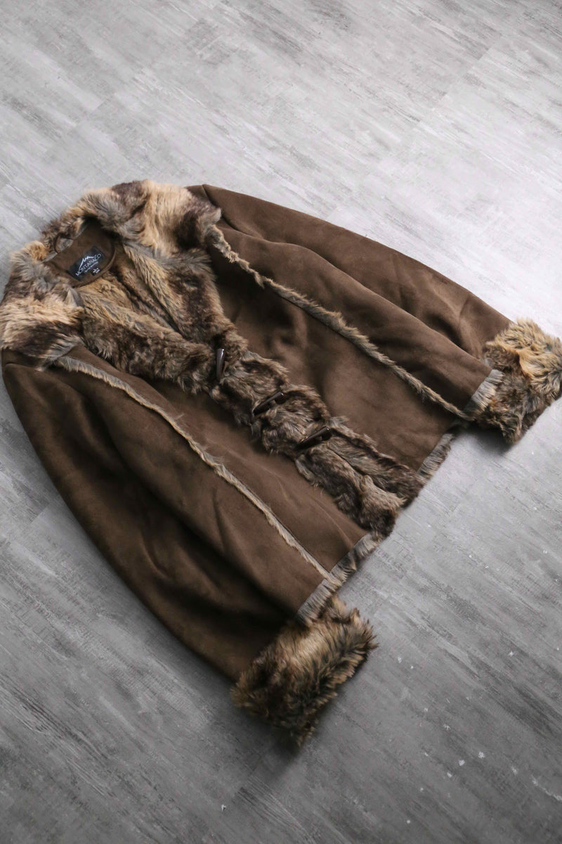 1990-00s faux fur mouton jacket