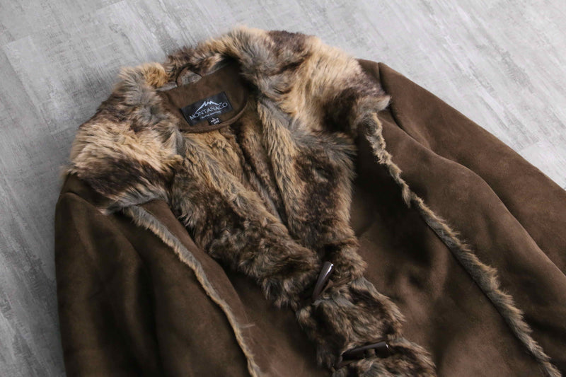 1990-00s faux fur mouton jacket