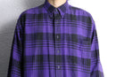 90's "GAP" purple check BD flannel shirt