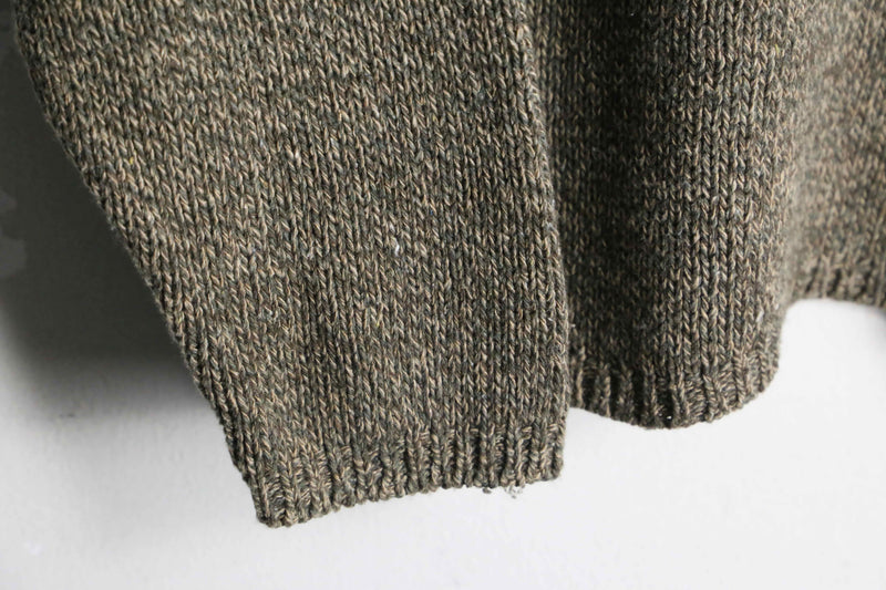 melange brown roll neck loose knit