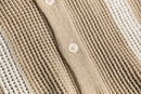 beige cotton low gauge H/S knit shirt