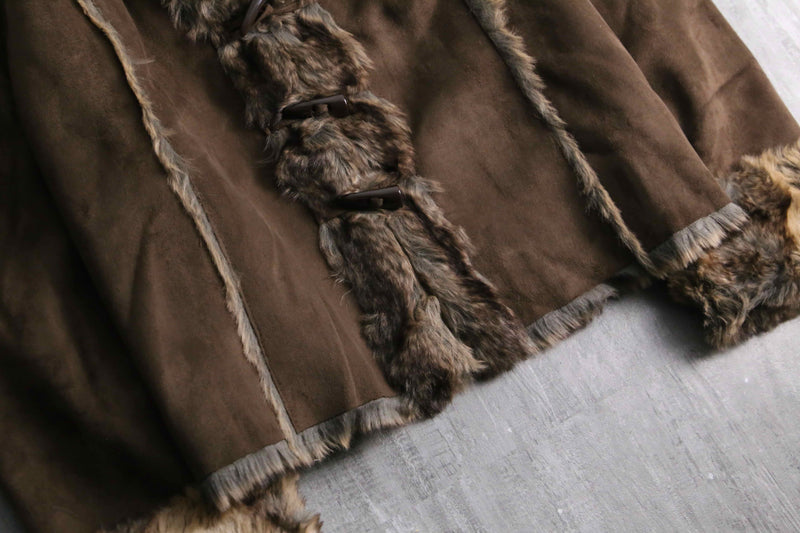 1990-00s faux fur mouton jacket