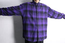 90's "GAP" purple check BD flannel shirt