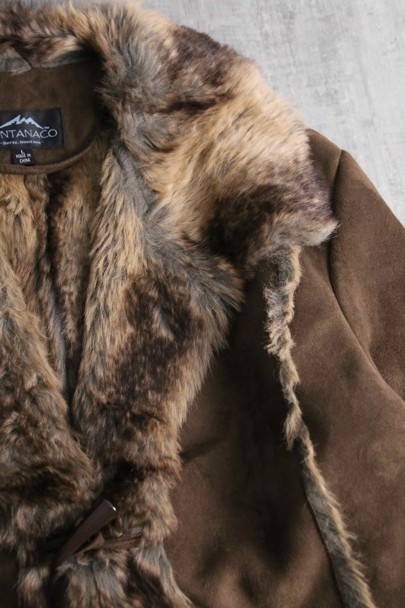1990-00s faux fur mouton jacket