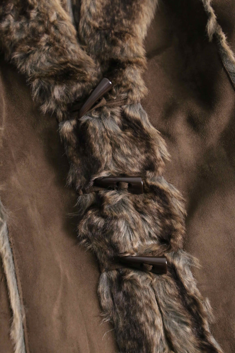 1990-00s faux fur mouton jacket
