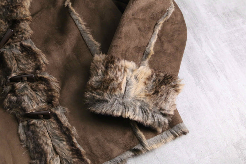 1990-00s faux fur mouton jacket