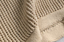 beige cotton low gauge H/S knit shirt