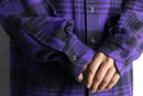 90's "GAP" purple check BD flannel shirt
