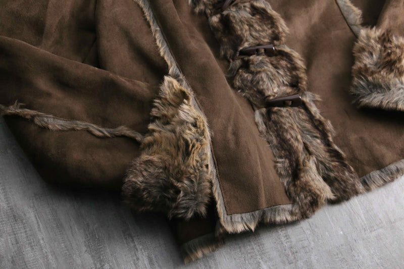 1990-00s faux fur mouton jacket