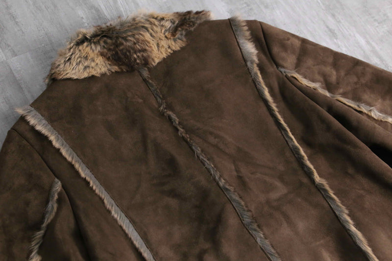 1990-00s faux fur mouton jacket
