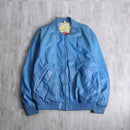 light blue real leather blouson