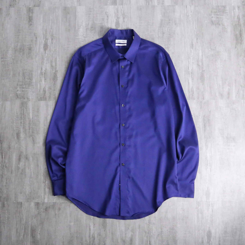 “Calvin Klein” shiny blue cotton dress shirt