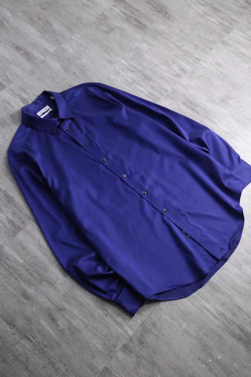 “Calvin Klein” shiny blue cotton dress shirt