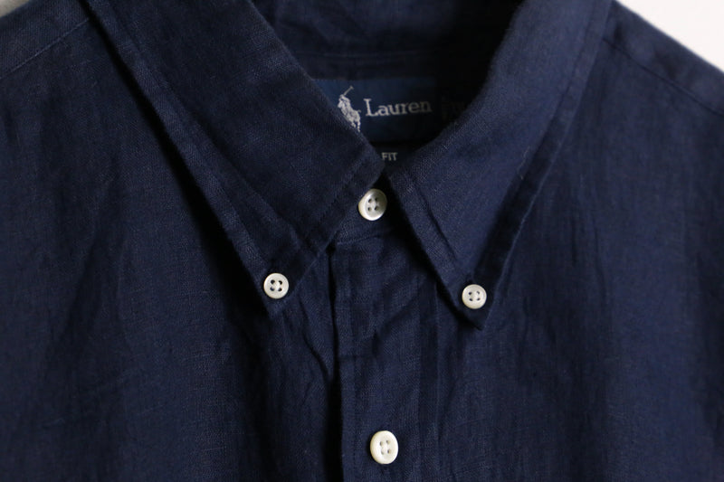 "Ralph Lauren" dark navy button down  shirt