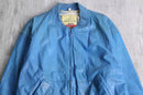 light blue real leather blouson