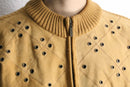 dust stud suede zip cardigan