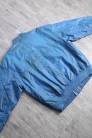 light blue real leather blouson
