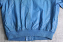 light blue real leather blouson