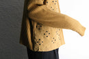 dust stud suede zip cardigan