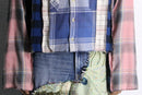 "Re:make" random check shirt hoodie