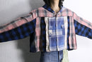 "Re:make" random check shirt hoodie