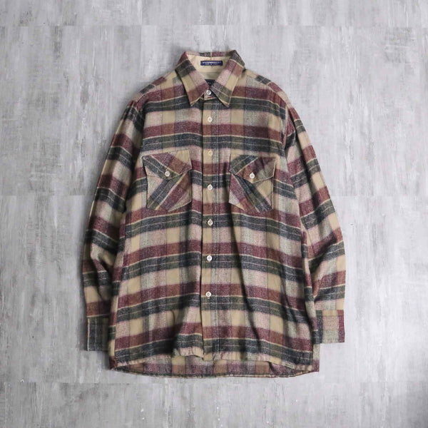 70’s “VAN HEUSEN” acryl flannel check shirt