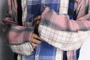 "Re:make" random check shirt hoodie