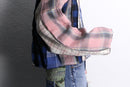 "Re:make" random check shirt hoodie