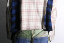 "Re:make" random check shirt hoodie